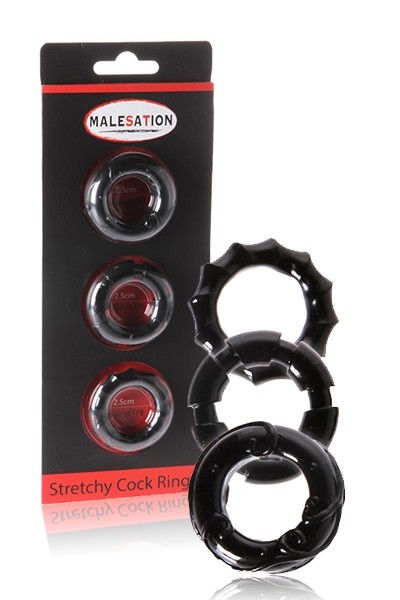 Set 3 cockrings Stretchy - Malesation