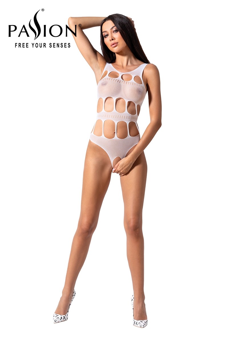 Body ouvert résille BS083 - Blanc