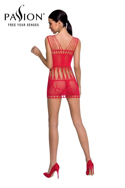 Robe nue résille BS090 - Rouge