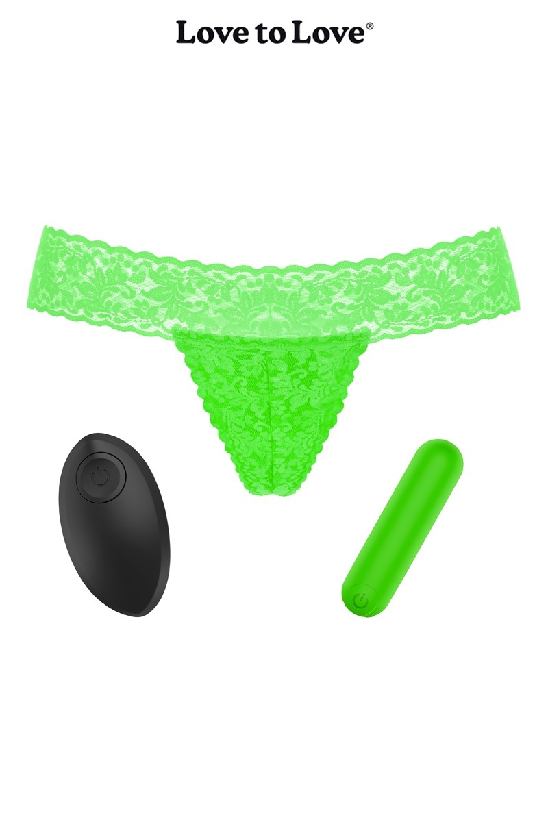 Culotte vibrante télécommandée Secret Panty 2 vert fluo