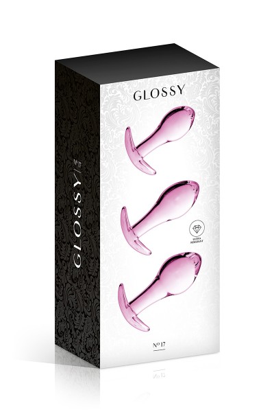 Set 3 plugs anal en verre Glossy Toys n° 17 Pink