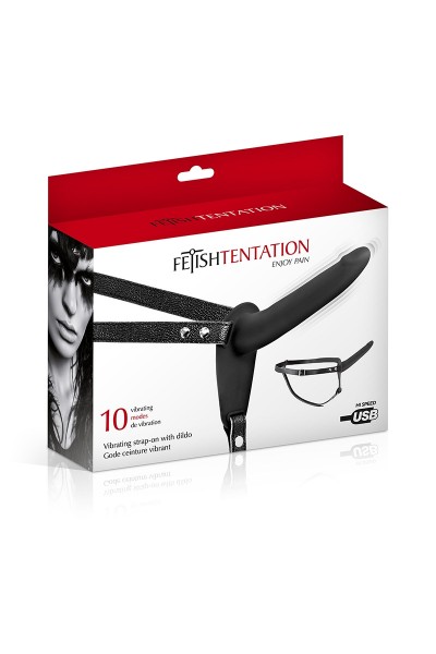 Gode ceinture rouge vibrant Fetish Tentation