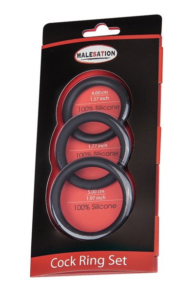 Set 3 CockRings silicone - Malesation