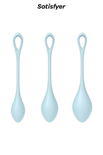 Kit d'entrainement pelvien Yoni Power 2 Bleu - Satisfyer