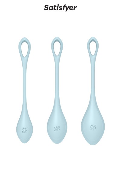 Kit d'entrainement pelvien Yoni Power 2 Bleu - Satisfyer