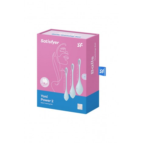 Kit d'entrainement pelvien Yoni Power 2 Bleu - Satisfyer