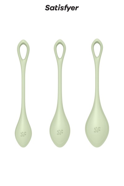 Kit d'entrainement pelvien Yoni Power 2 vert - Satisfyer