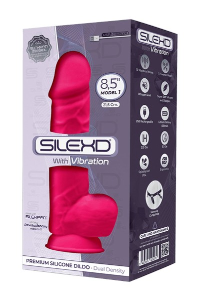 Vibromasseur double densité rose 21,5 cm - SiledD