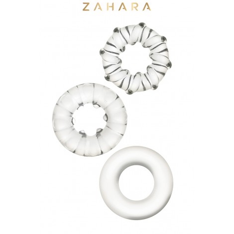 3 Cockrings Strech Rings Clear - Zahara