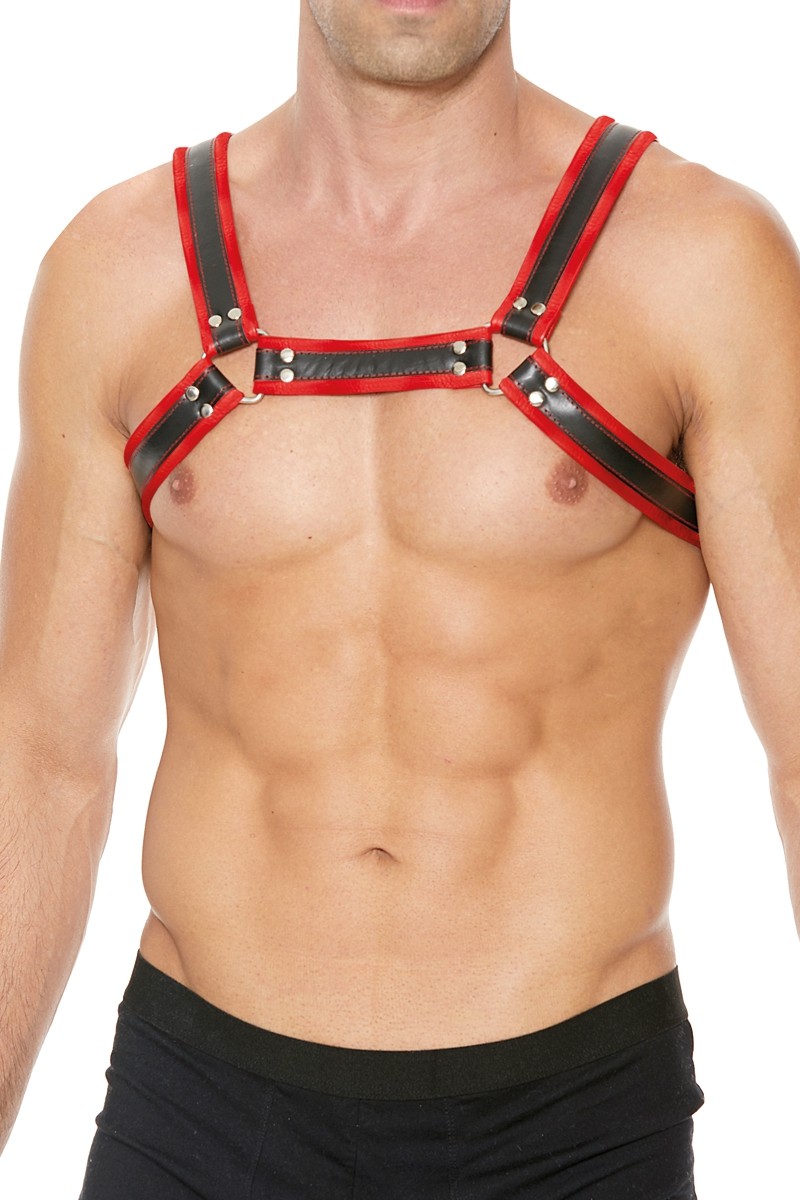 Harnais Buckle Bulldog rouge - Ouch!