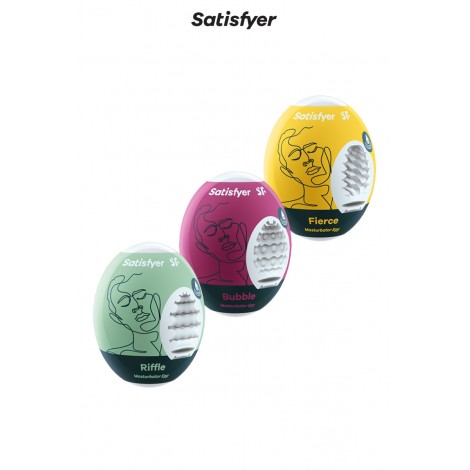 Pack 3 Satisfyer Eggs Riffle + Bubble + Fierce